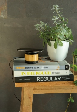 Logotrade corporate gifts photo of: Bamboo wireless charger speaker